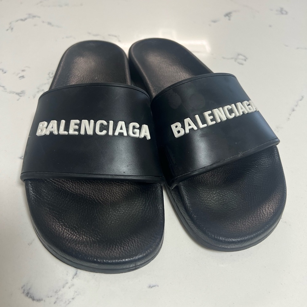 Black Balenciaga slippers size 8